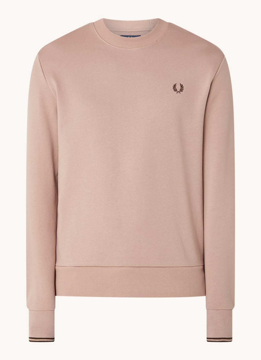 Fred Perry Sweater met logoborduring - voorkant 2 oudroze