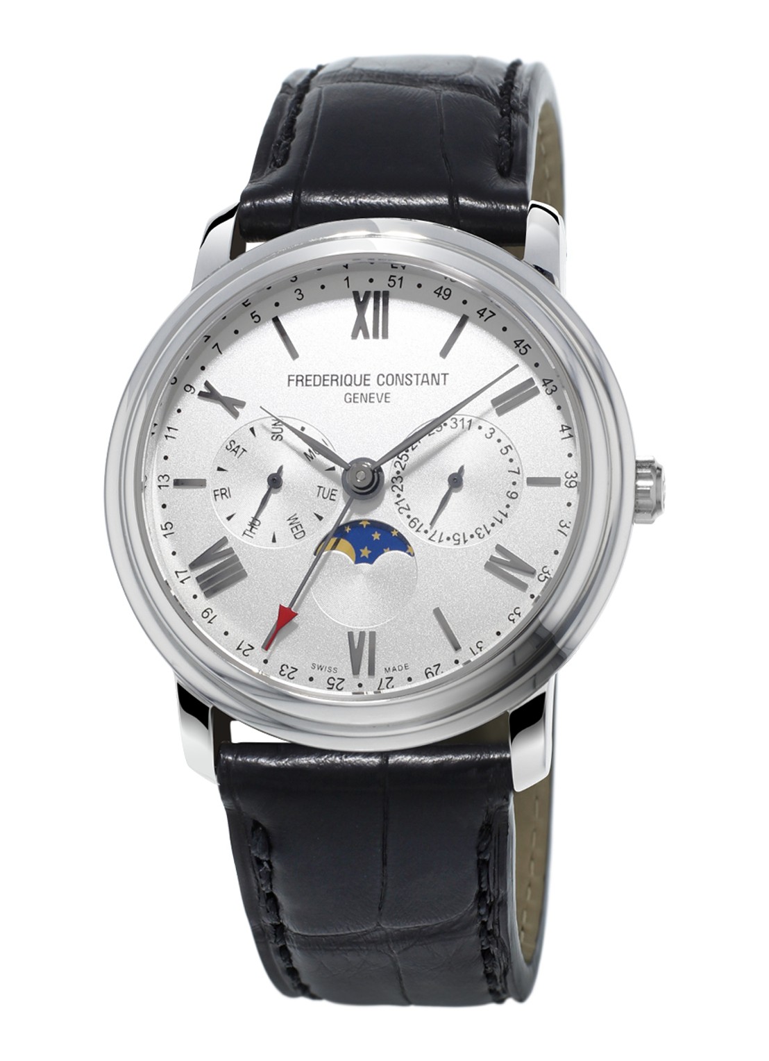 Frederique Constant Business Timer horloge FC-270SW4P6 - voorkant zilver
