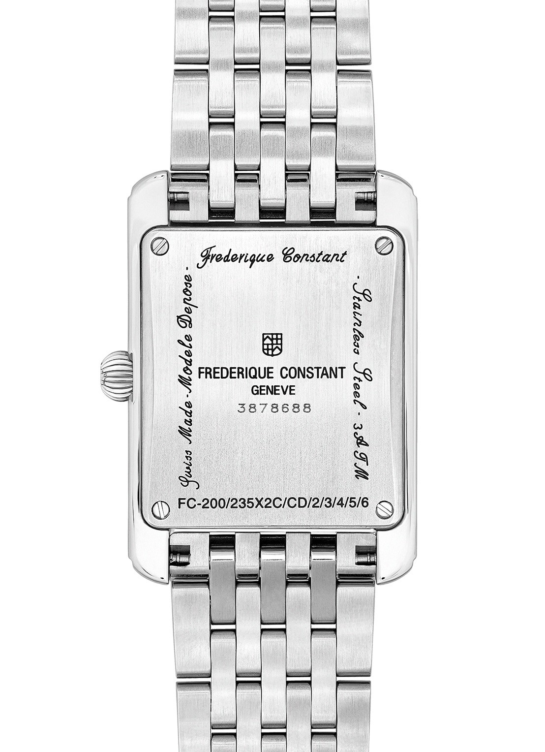 Frederique Constant Classic Carree horloge FC-235S2C6B - detail 2 zilver