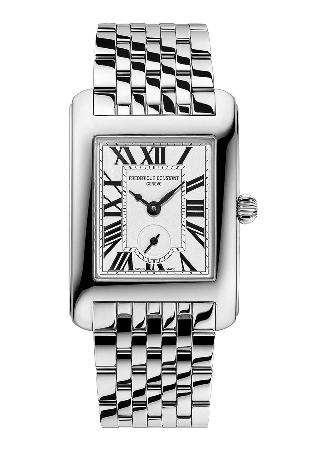 Frederique Constant Classic Carree horloge FC-235S2C6B - voorkant 3 zilver