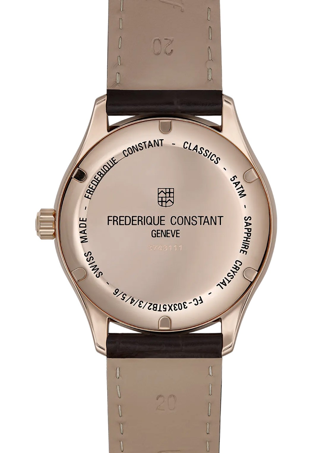 Frederique Constant Classic Slimline Gents Small Seconds horloge FC-245M5S5 - detail 3 roségoud