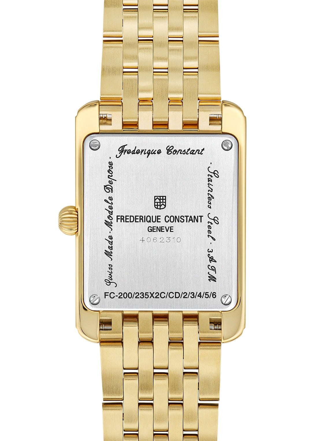 Frederique Constant Classics Carree Small Seconds horloge FC-235S2C5B - detail 4 goud