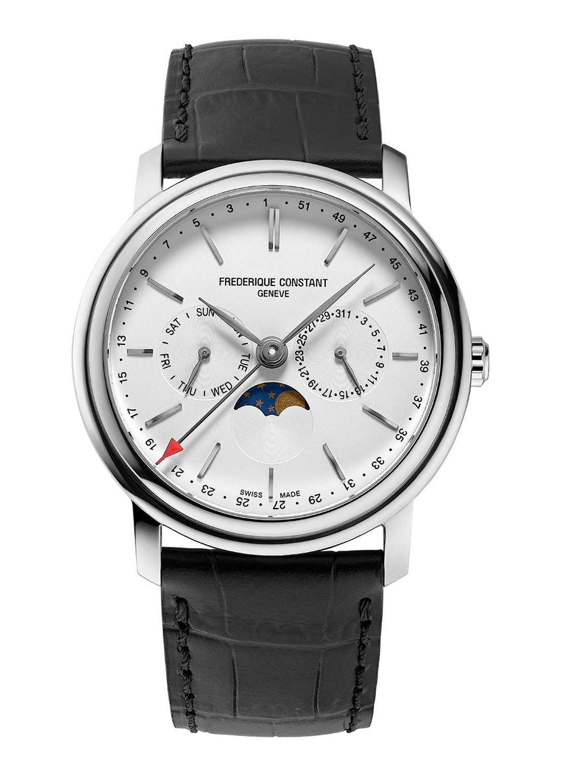 Frederique Constant Classics Index Business Timer horloge FC-270SW4P26 - voorkant zilver