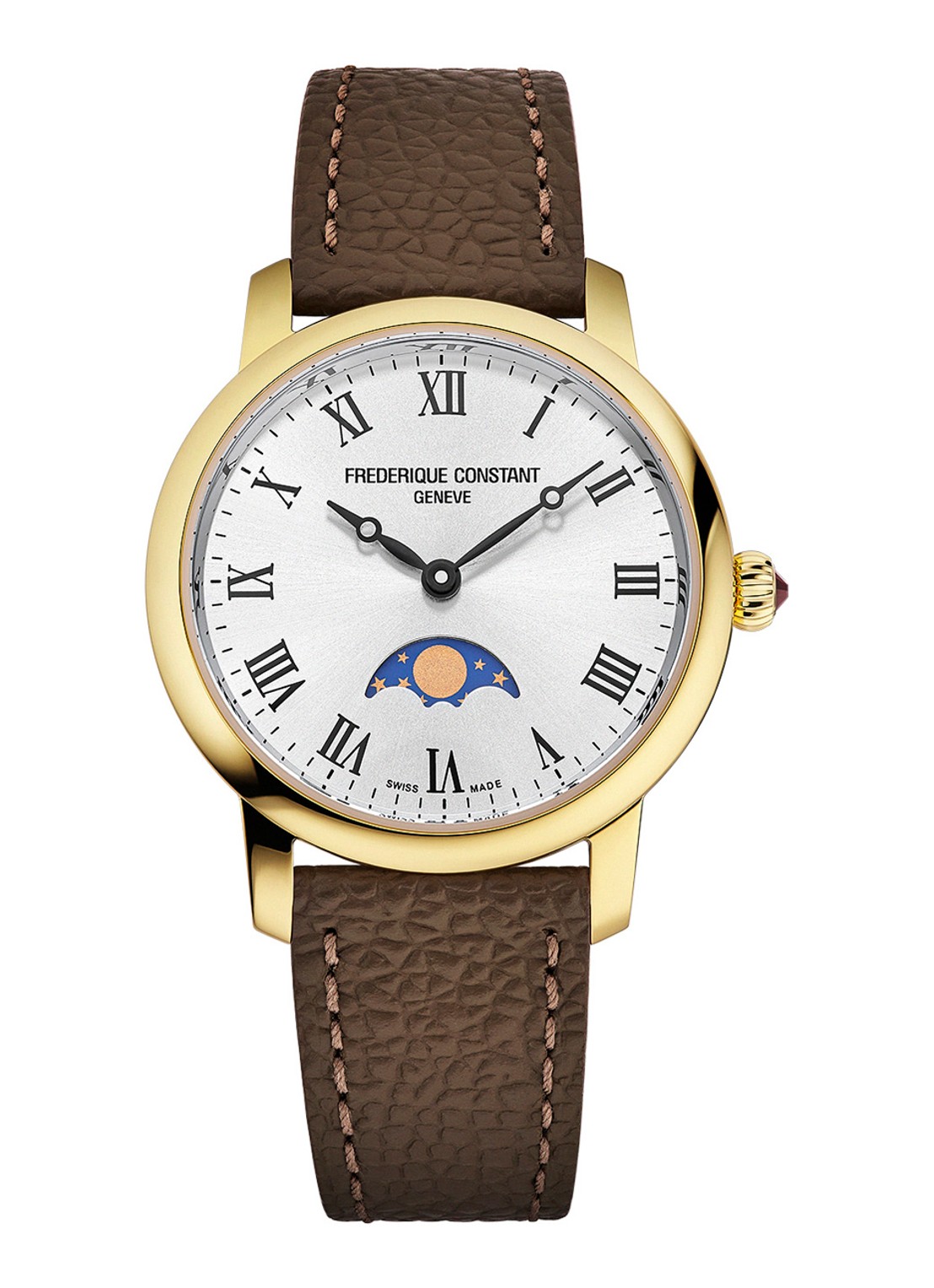 Frederique Constant Classics Slimline Moonphase horloge FC-206RS1S5 - voorkant goud