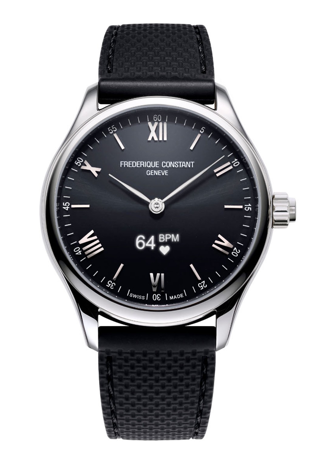 Frederique Constant Vitality Gents hybride smartwatch FC-287B5B6 - voorkant 3 zilver