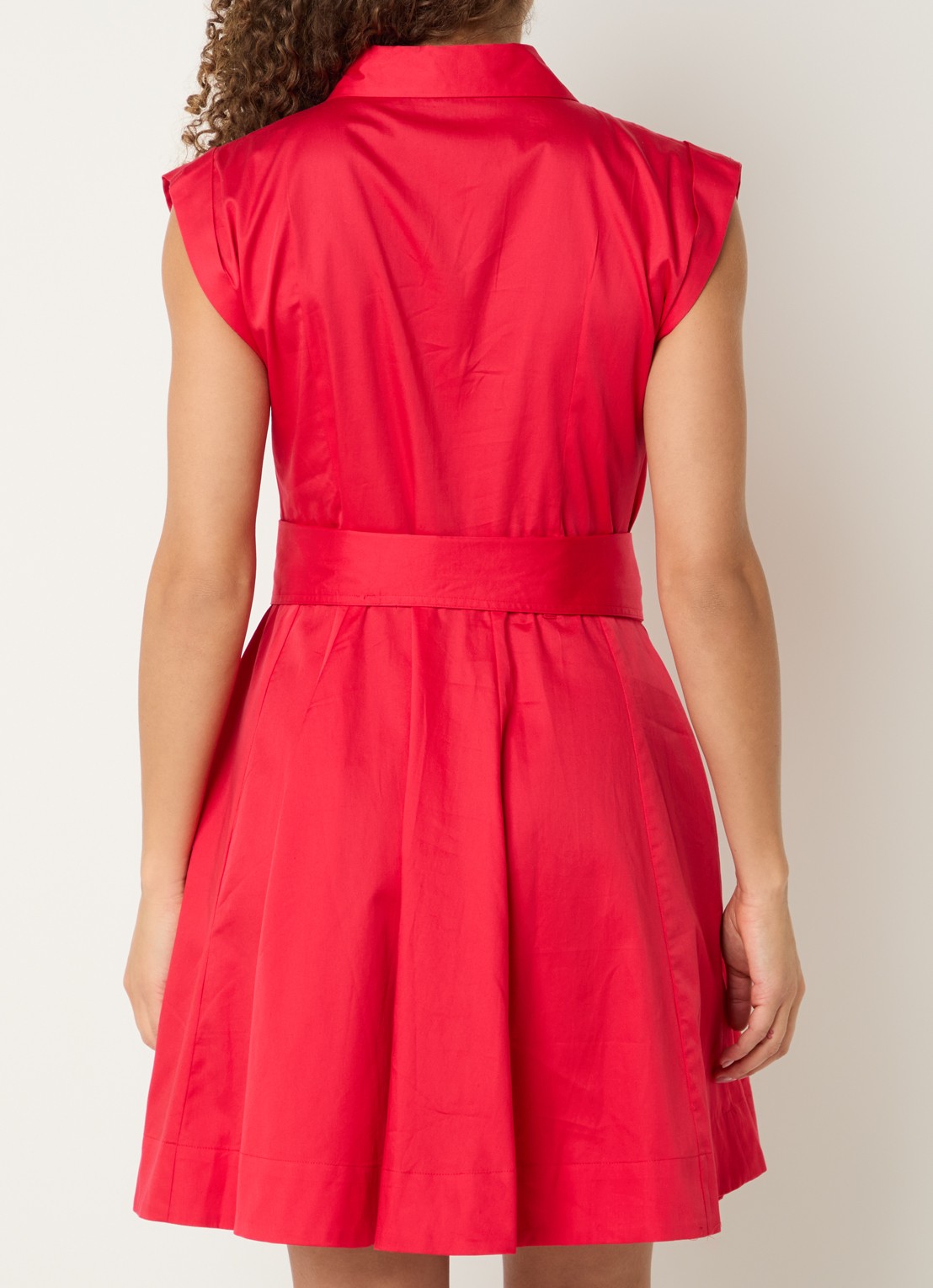 French Connection Alexis mini blousejurk met strikceintuur - achterkant rood