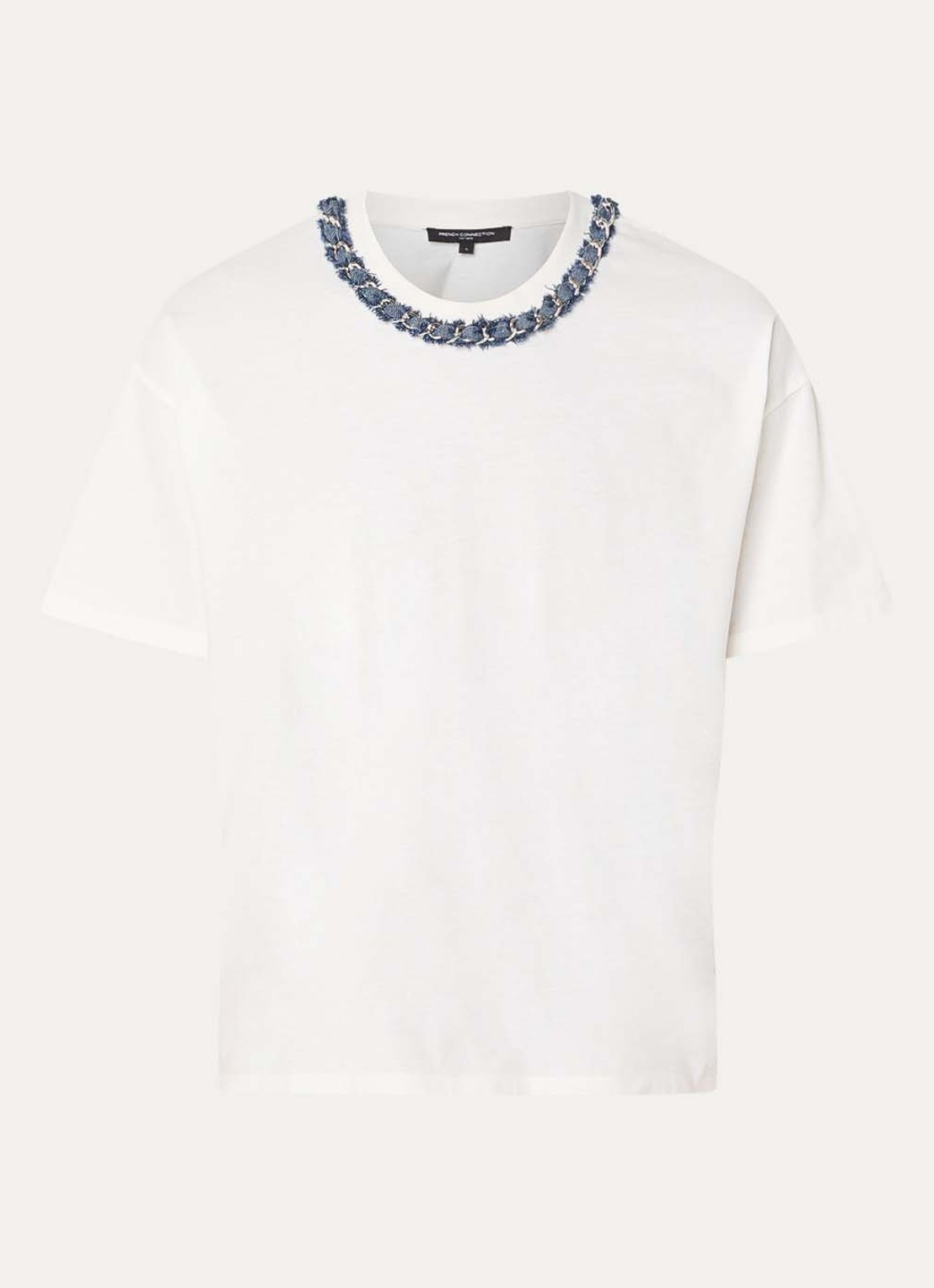 French Connection Aliyana T-shirt met ronde hals - voorkant 2 wit