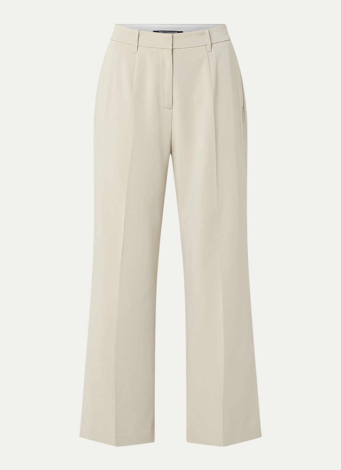 French Connection Angie high waist loose fit pantalon met persplooi - voorkant 3 khaki