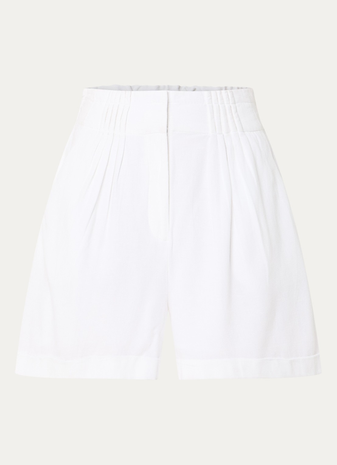 French Connection Ariette high waist straight fit korte broek - voorkant gebroken wit