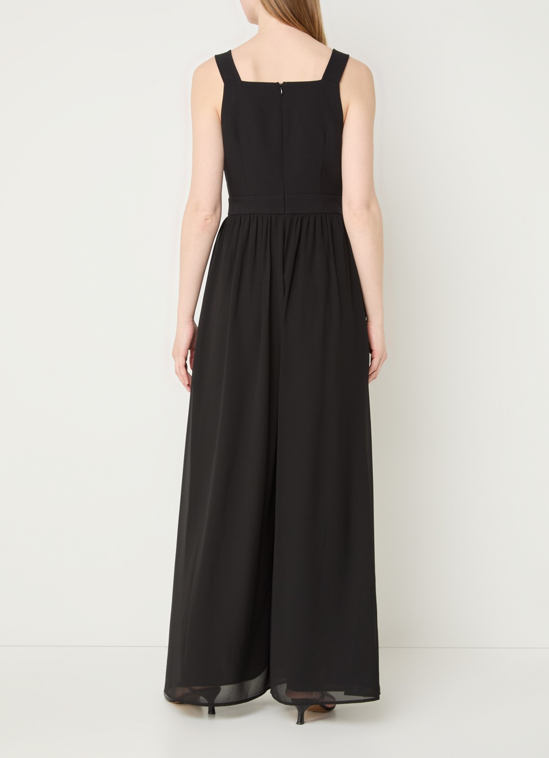 French Connection Azra wide fit jumpsuit met steekzakken - achterkant zwart