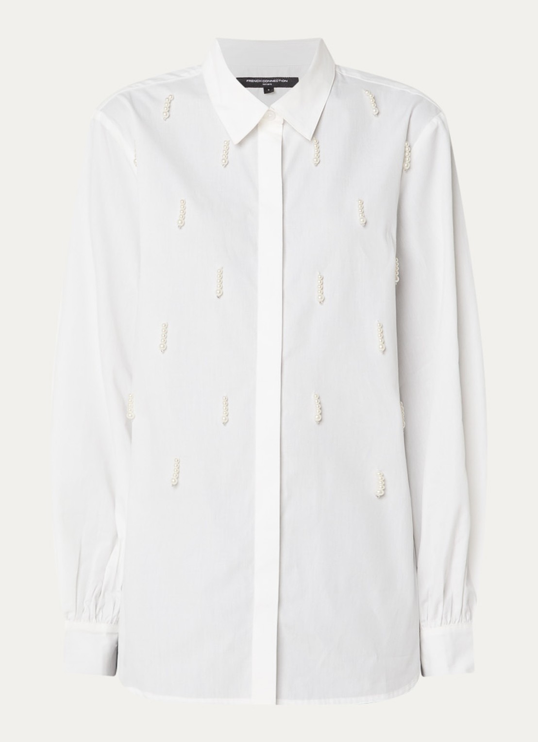 French Connection Cambria blouse met imitatieparels - voorkant 2 wit