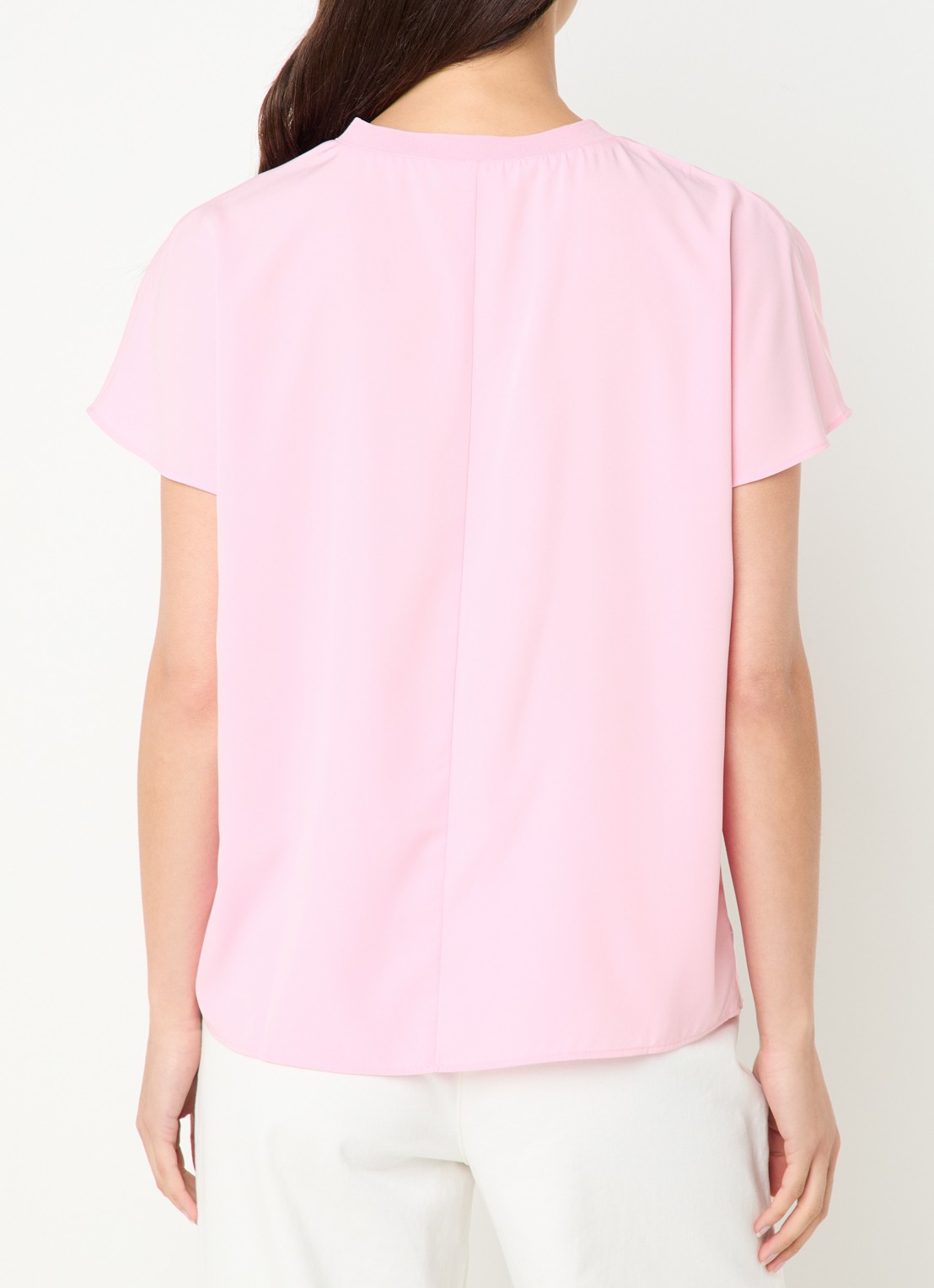 French Connection Capriana top met ronde hals - achterkant roze