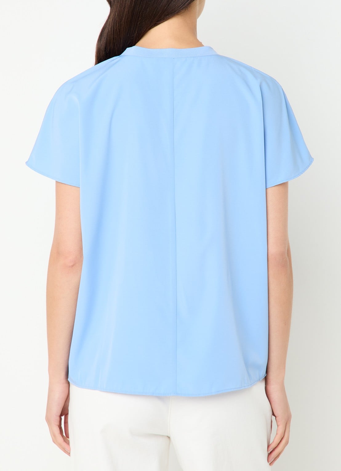 French Connection Capriana top met ronde hals - achterkant blauw