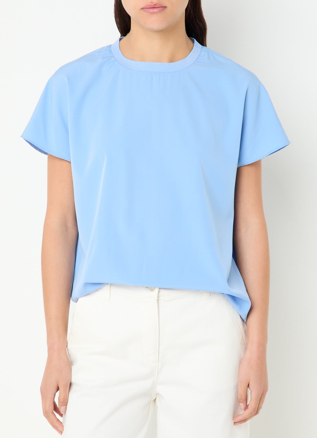 French Connection Capriana top met ronde hals - detail 2 blauw