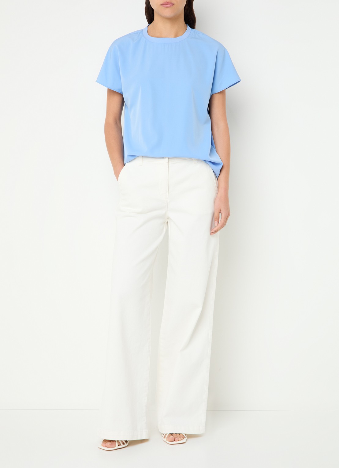 French Connection Capriana top met ronde hals - voorkant 4 blauw