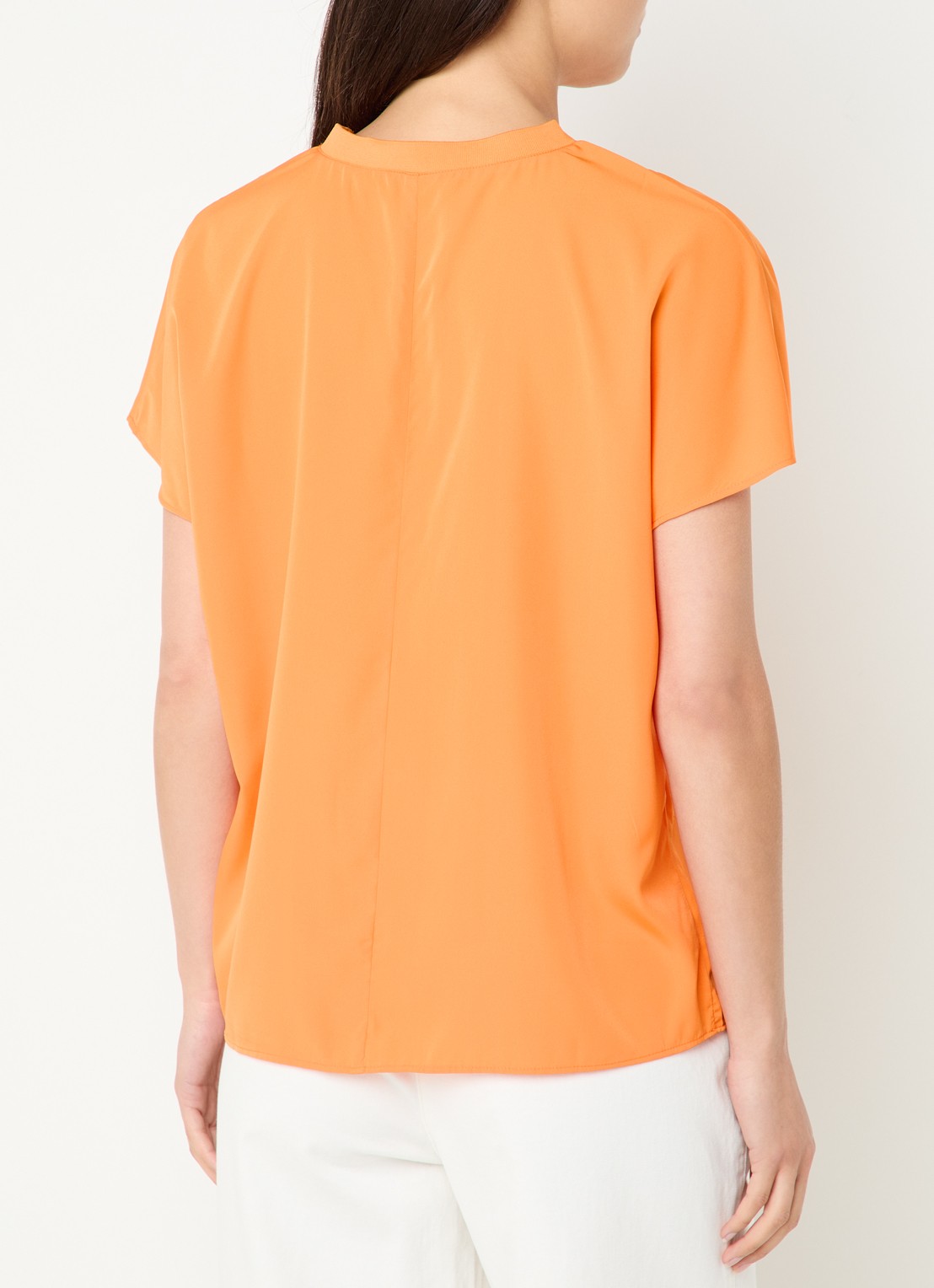 French Connection Capriana top met ronde hals - achterkant oranje
