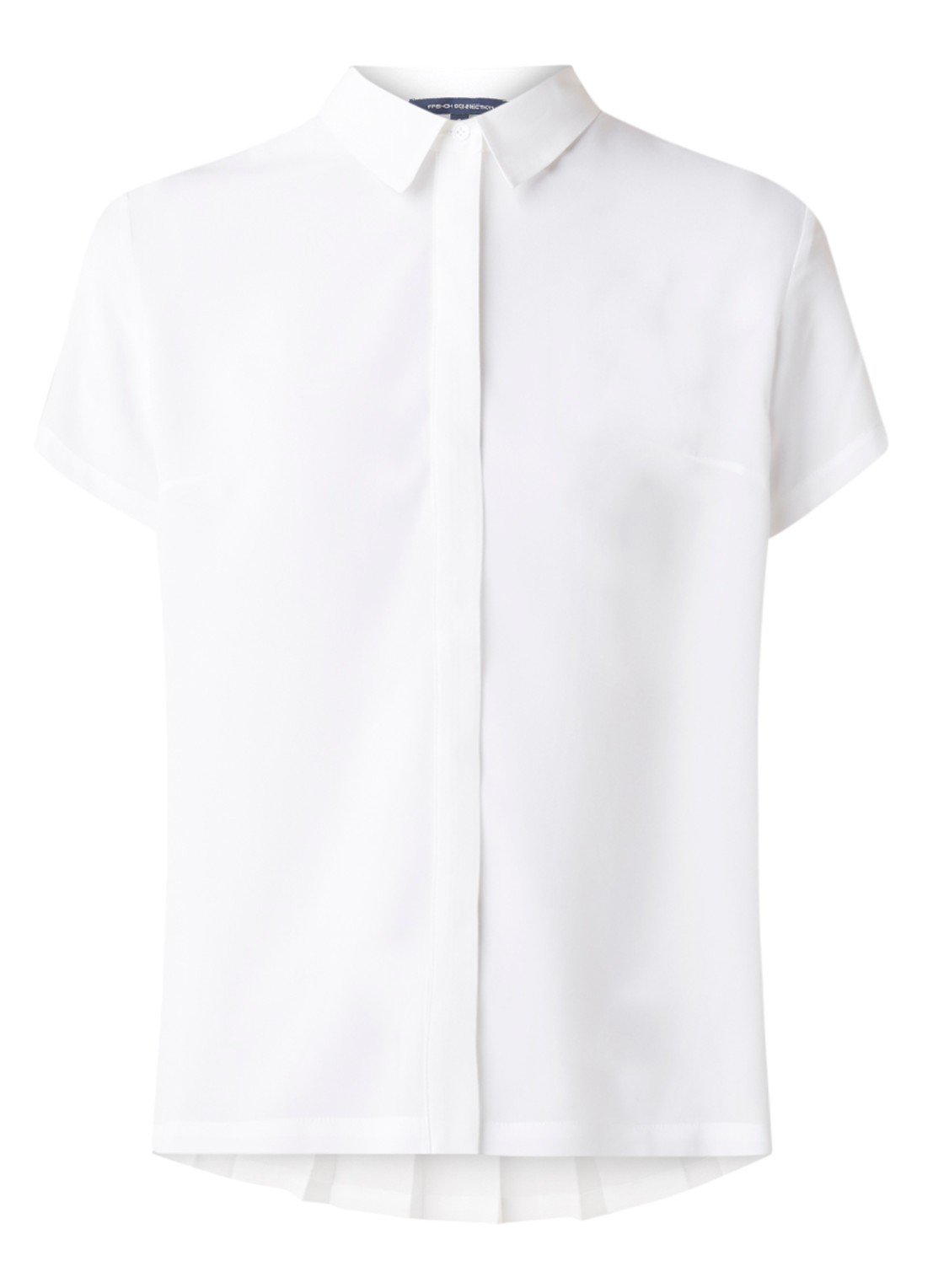 French Connection Classic blouse van crêpe met plissé - voorkant 3 wit