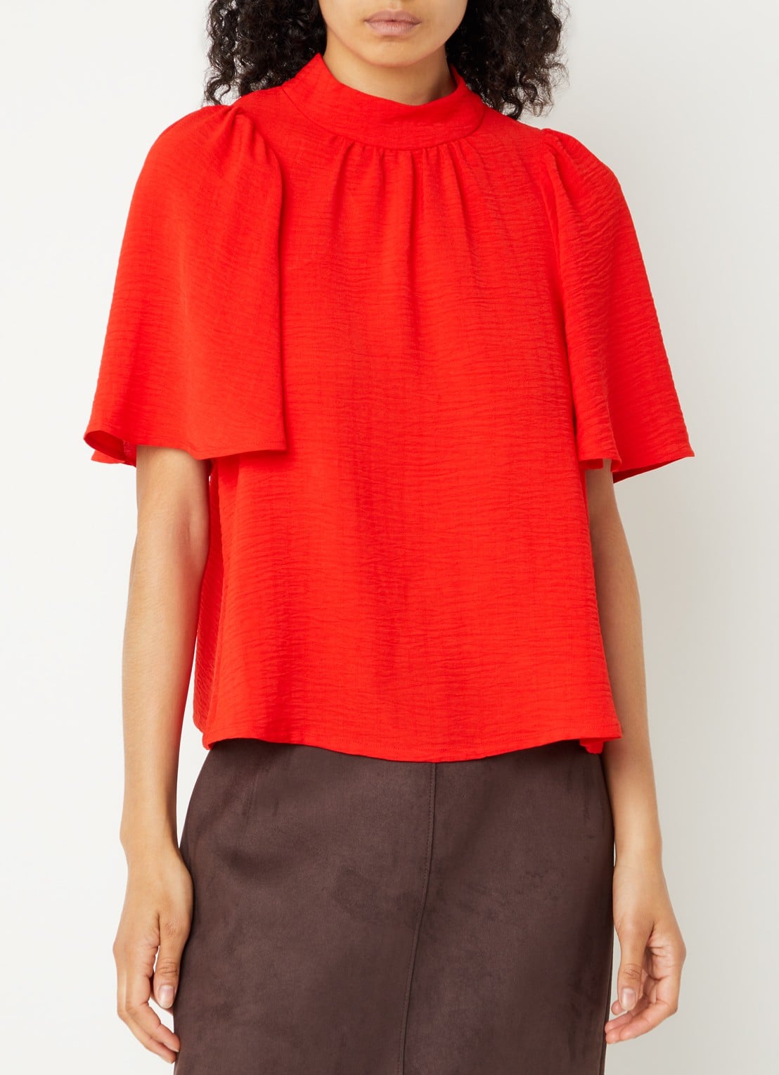 French Connection Codie top met pofmouw - detail 4 rood