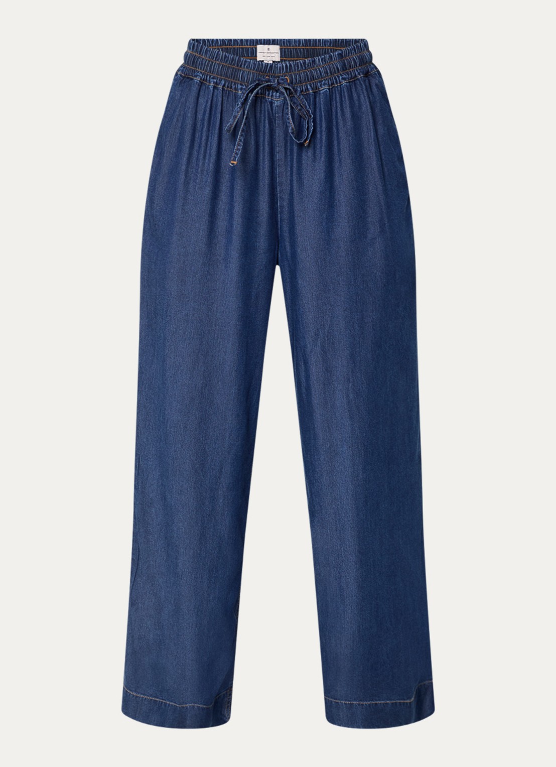 French Connection Collorado high waist loose fit broek van chambray - voorkant indigo
