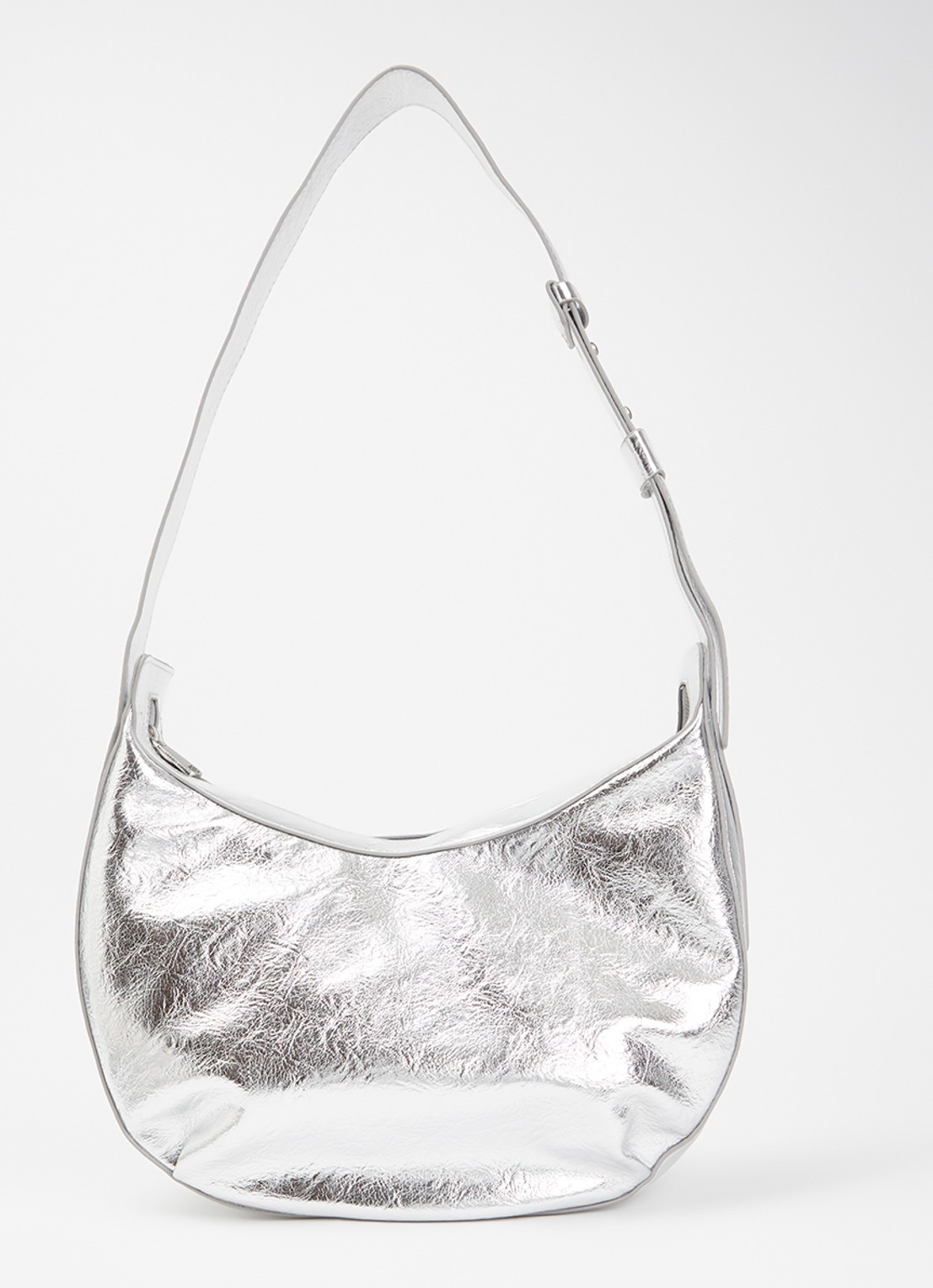 French Connection Crossbodytas met verstelbare schouderriem - voorkant zilver