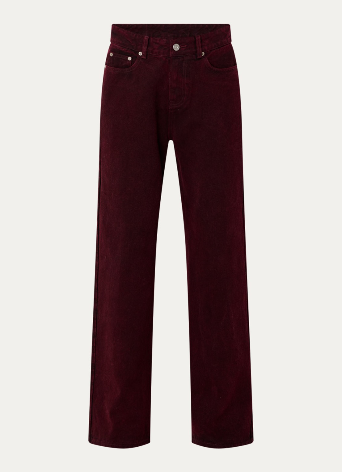 French Connection Dallas high waist straight leg jeans met gekleurde wassing - voorkant 2 bordeauxrood