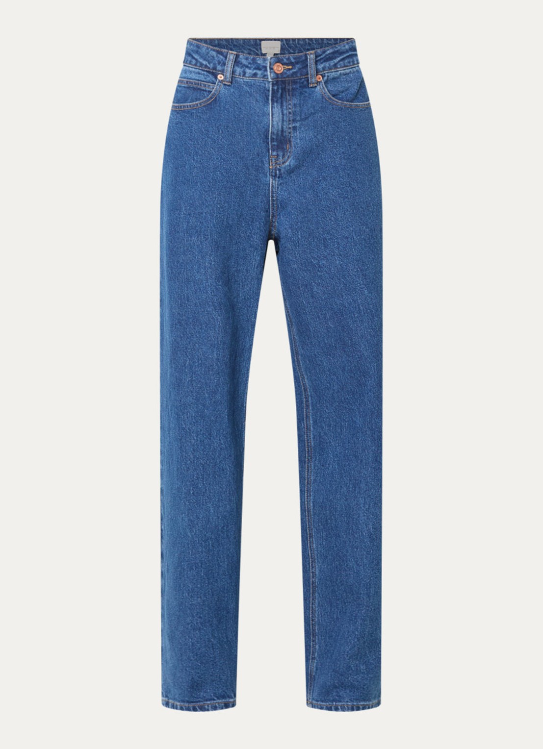 French Connection Elliot high waist straight leg jeans met medium wassing - voorkant indigo