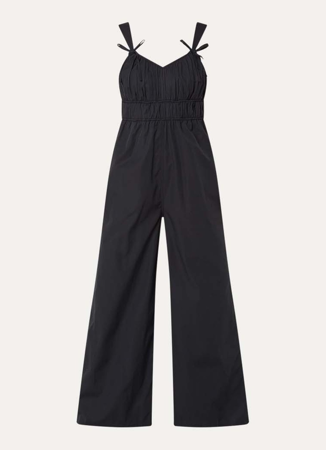 French Connection Era straight fit jumpsuit met steekzakken - voorkant 2 zwart