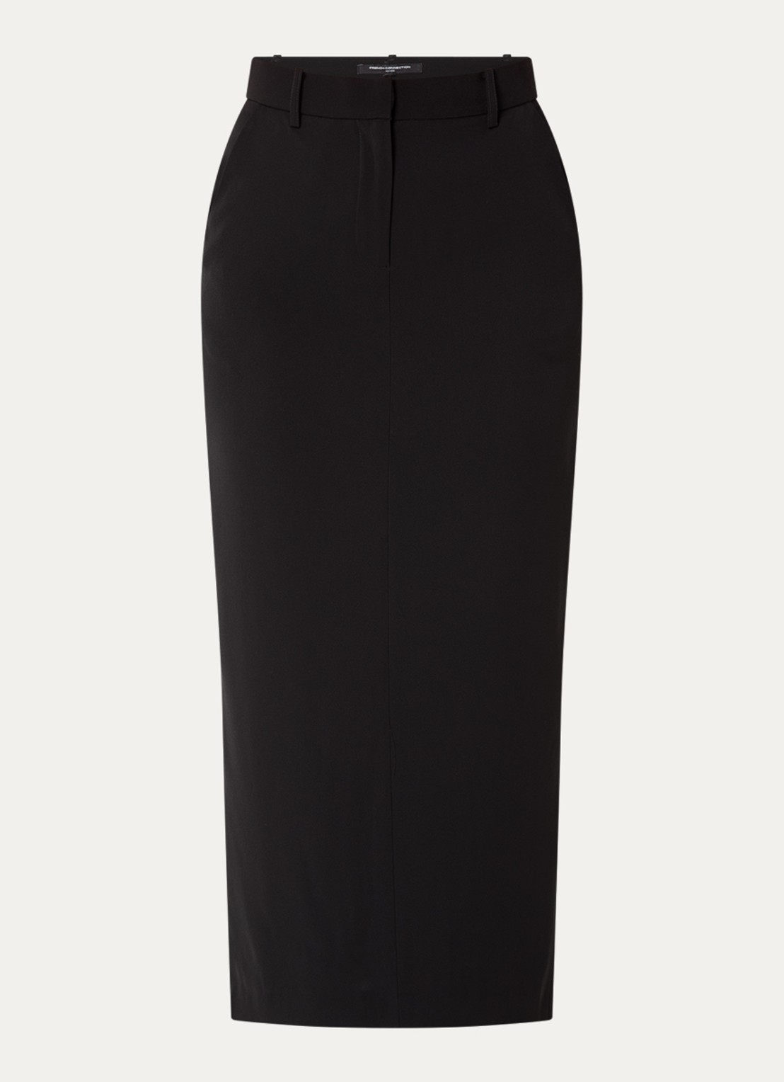 French Connection Harrie maxi rok met steekzakken en split - voorkant 2 zwart