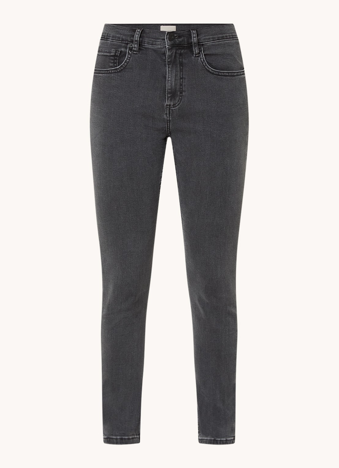 French Connection High waist skinny jeans met stretch - voorkant 2 antraciet