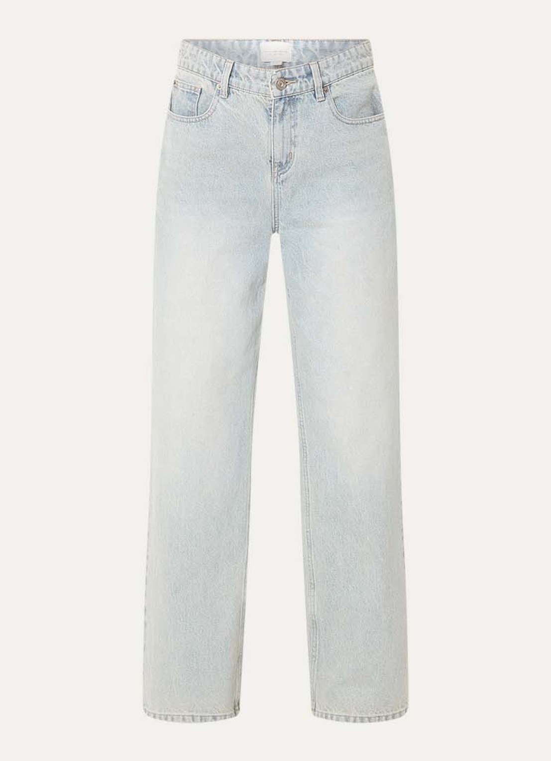 French Connection High waist wide leg jeans met lichte wassing - voorkant 4 indigo