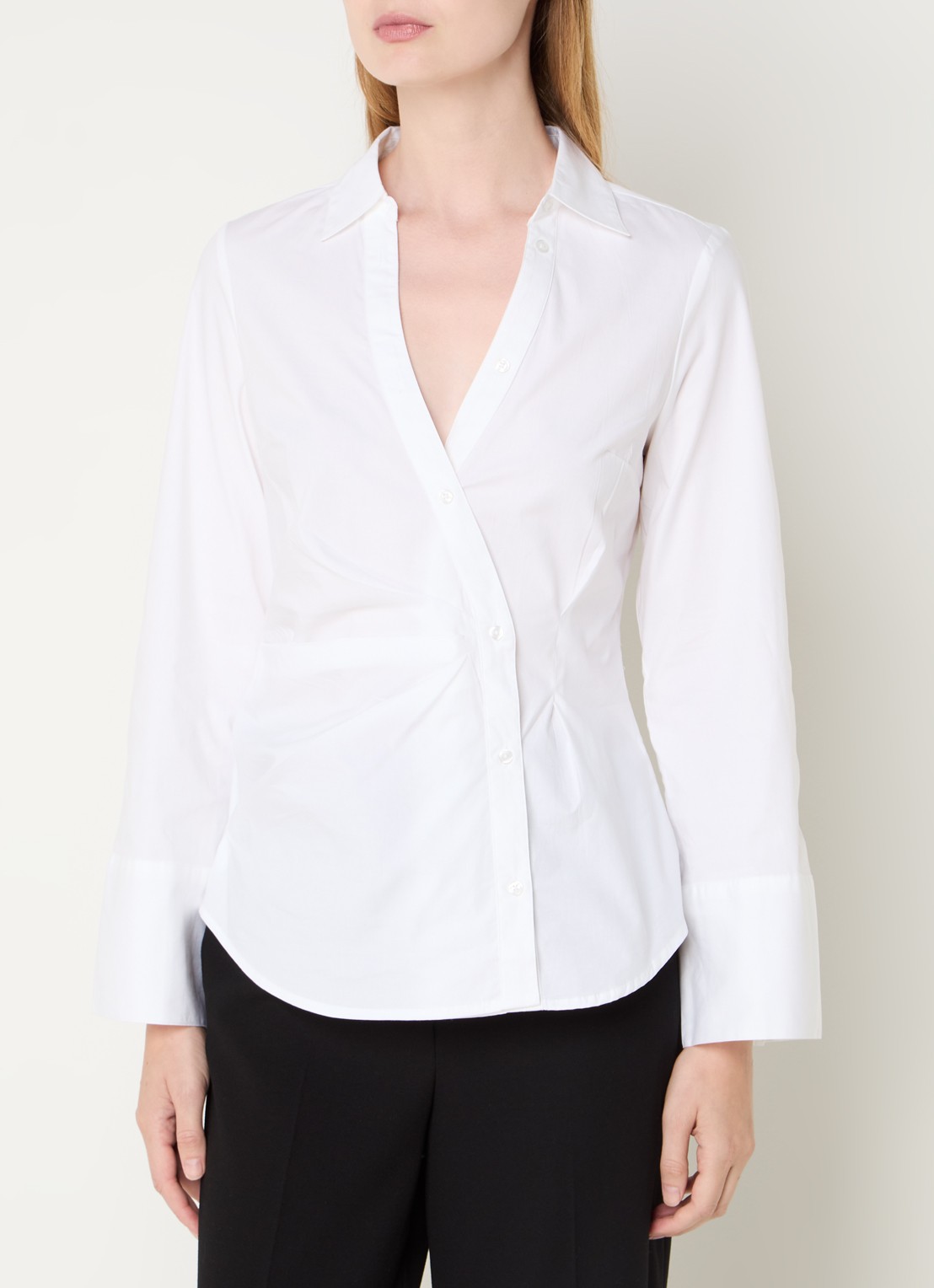 French Connection Isabelle blouse met asymmetrische zoom - detail 3 wit