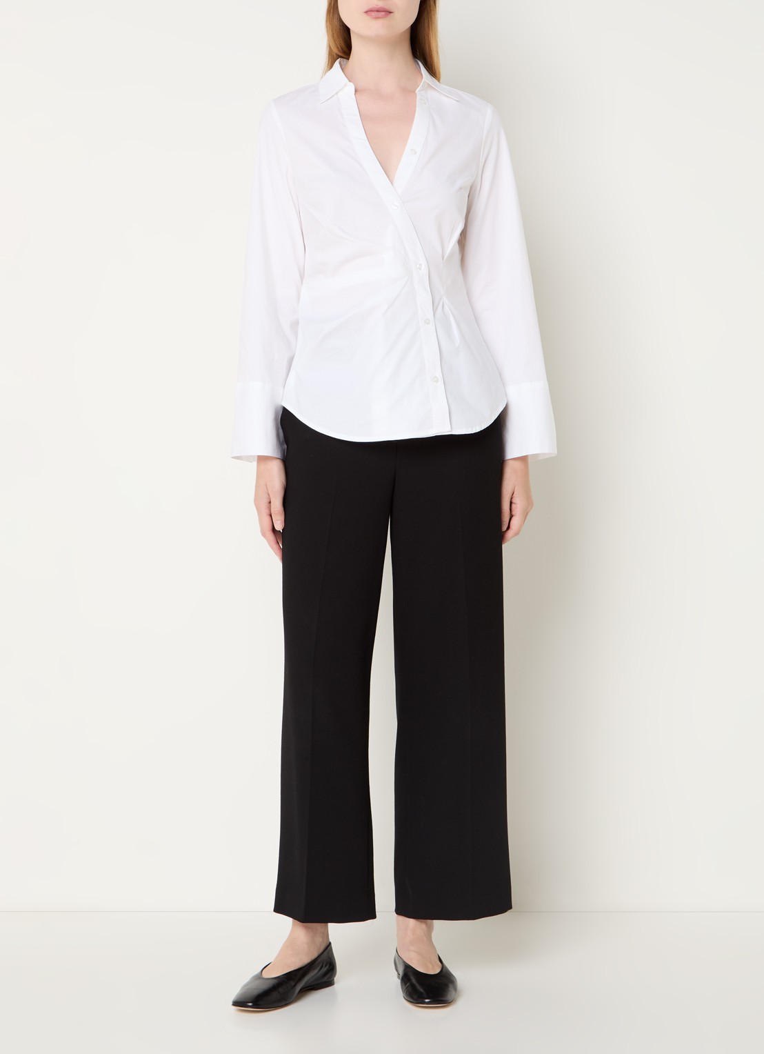 French Connection Isabelle blouse met asymmetrische zoom - voorkant 2 wit