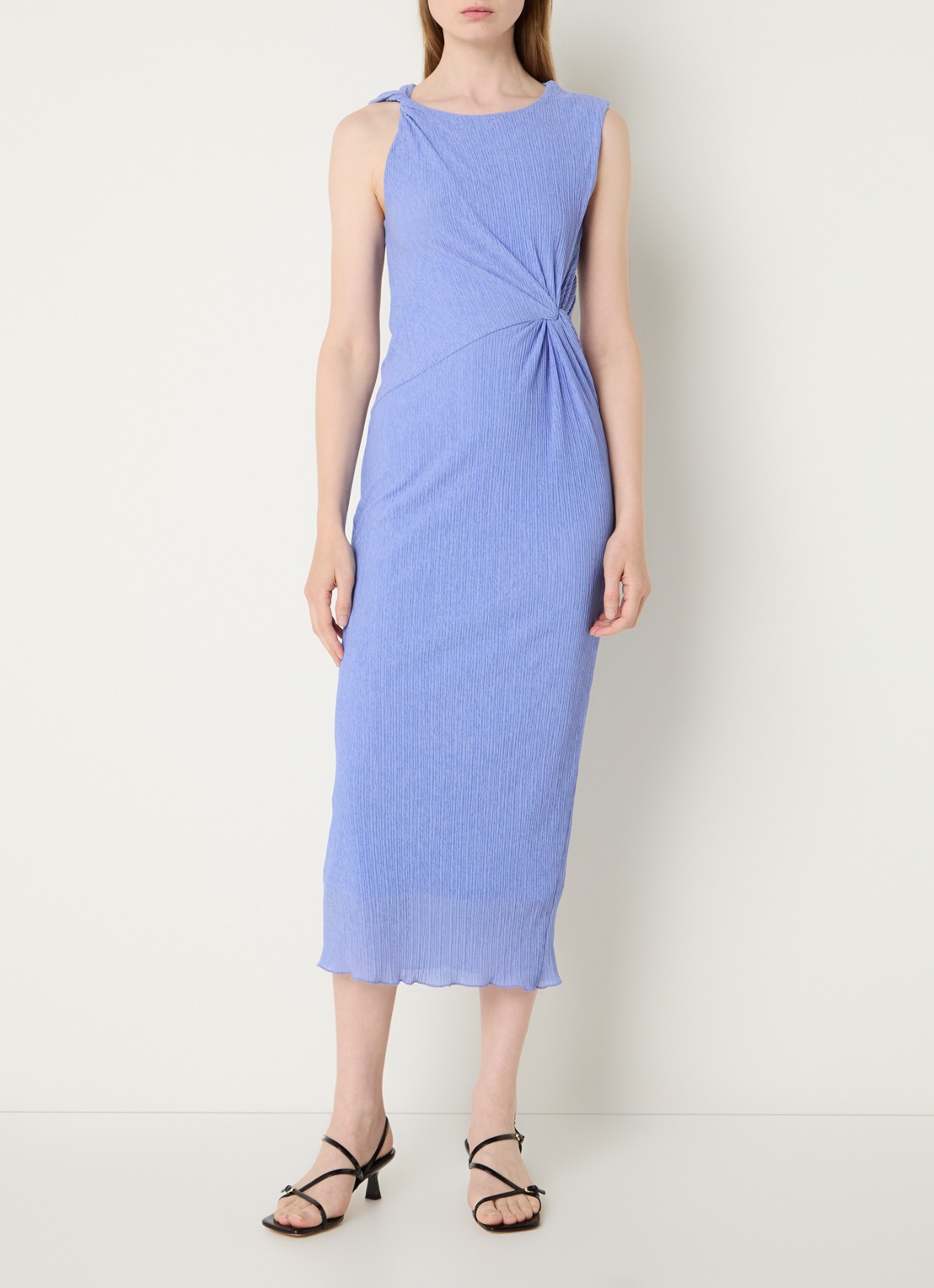 French Connection Ivy Cambria midi jurk met plissé - detail 4 lavendel
