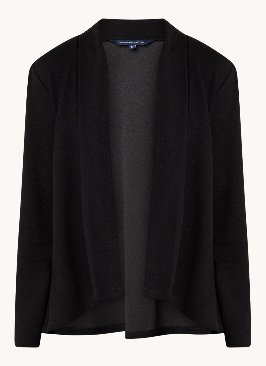 French Connection Josie openvallend vest met stretch - voorkant zwart