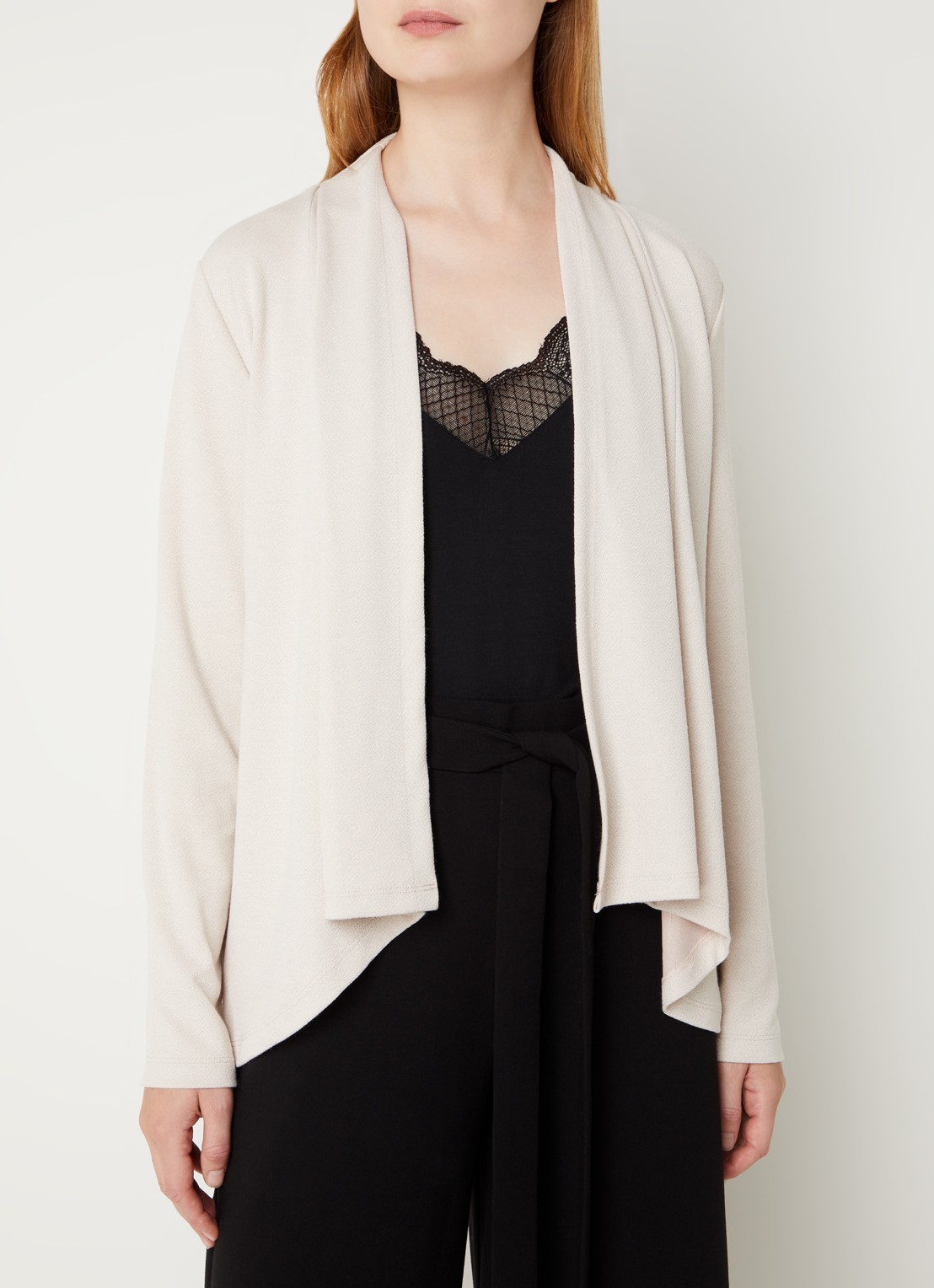 French Connection Josie openvallend vest met stretch - detail 4 creme