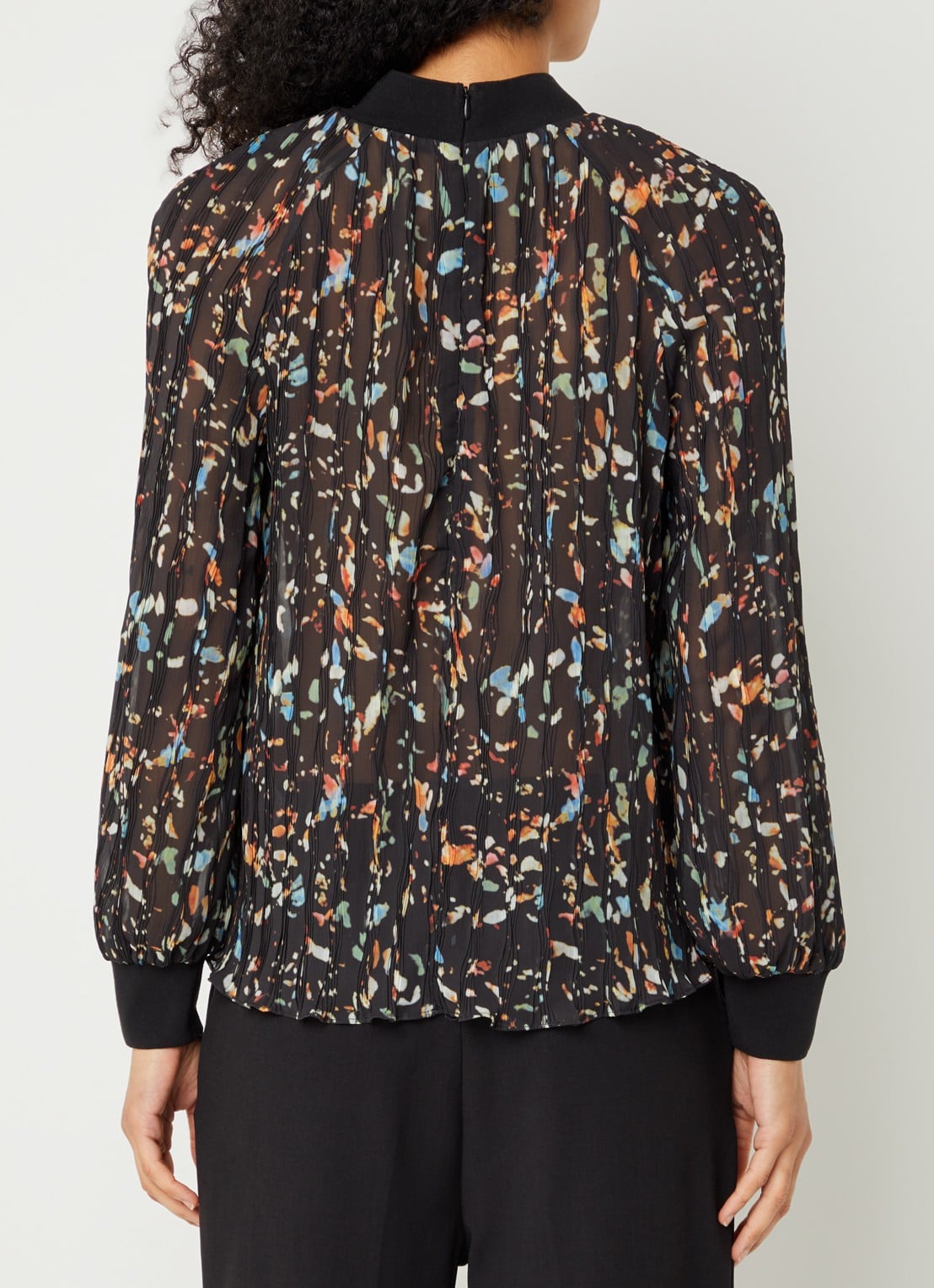 French Connection Kylie Claudette top met print - achterkant zwart