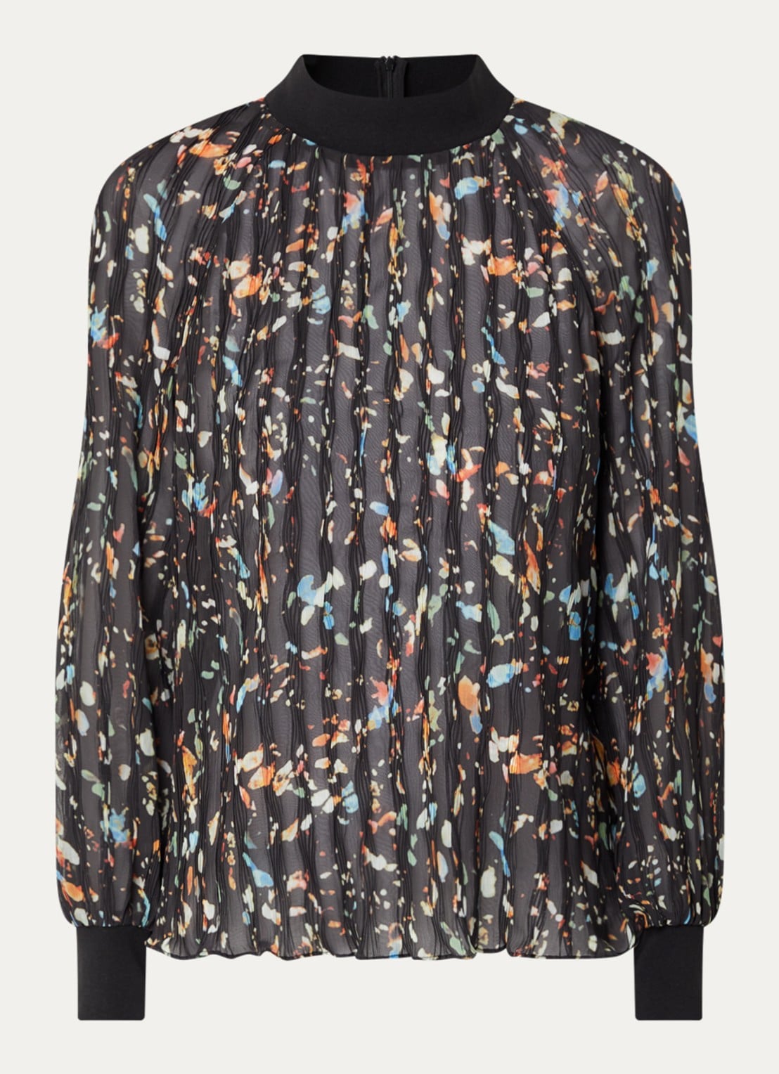 French Connection Kylie Claudette top met print - voorkant 2 zwart