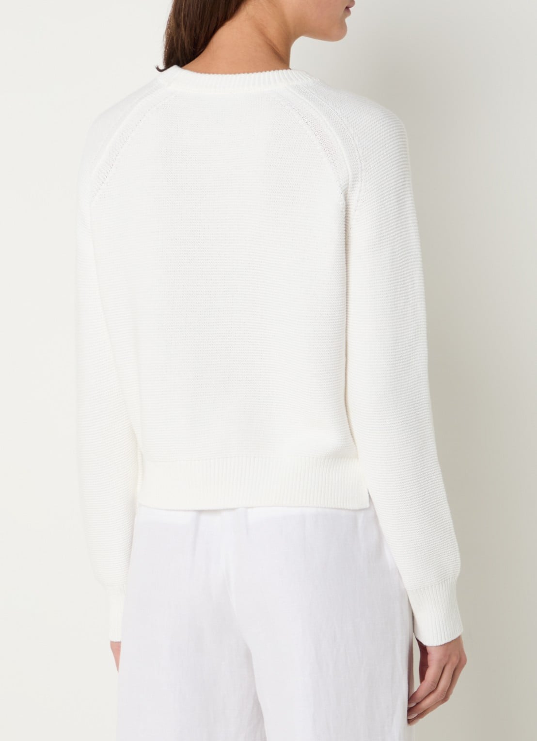 French Connection Lilly grofgebreide trui met stretch  - achterkant 3 wit