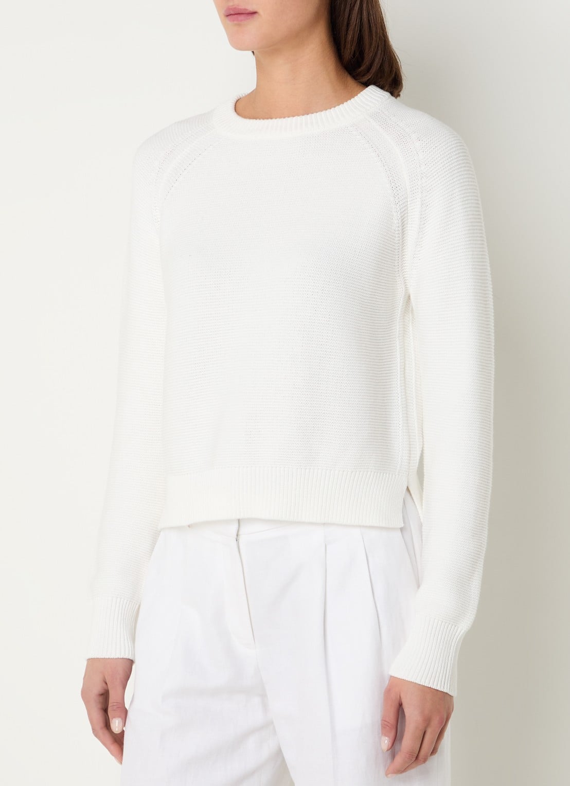 French Connection Lilly grofgebreide trui met stretch  - detail 4 wit