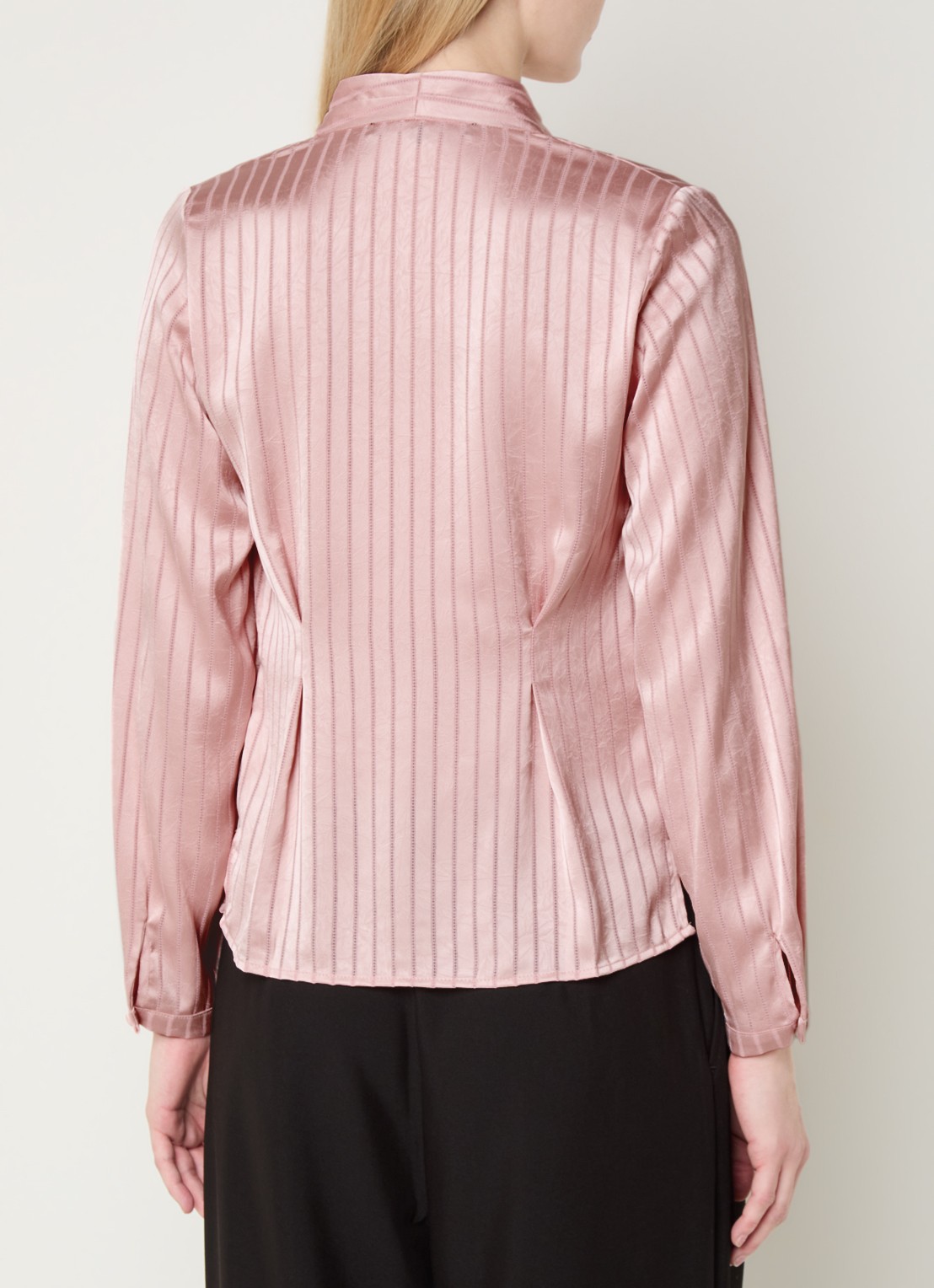 French Connection Maggie tuniek van satijn met streepprint - achterkant 4 roze