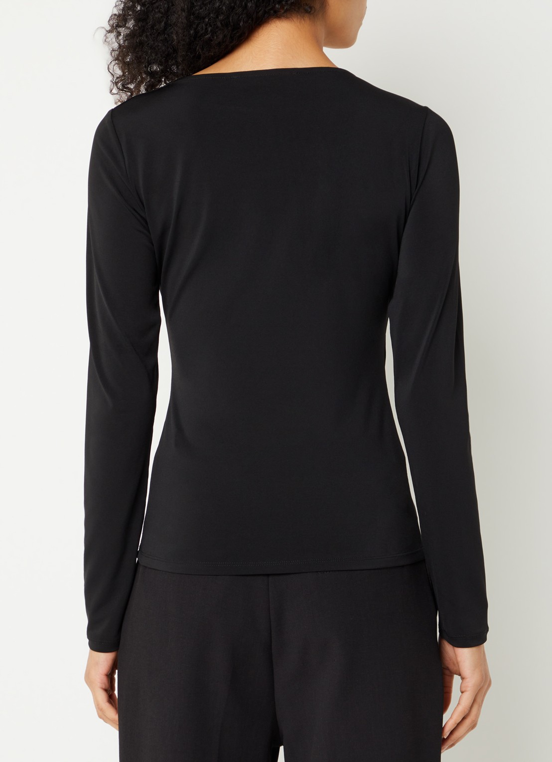 French Connection Maxine longsleeve met gedrapeerd detail - achterkant 4 zwart