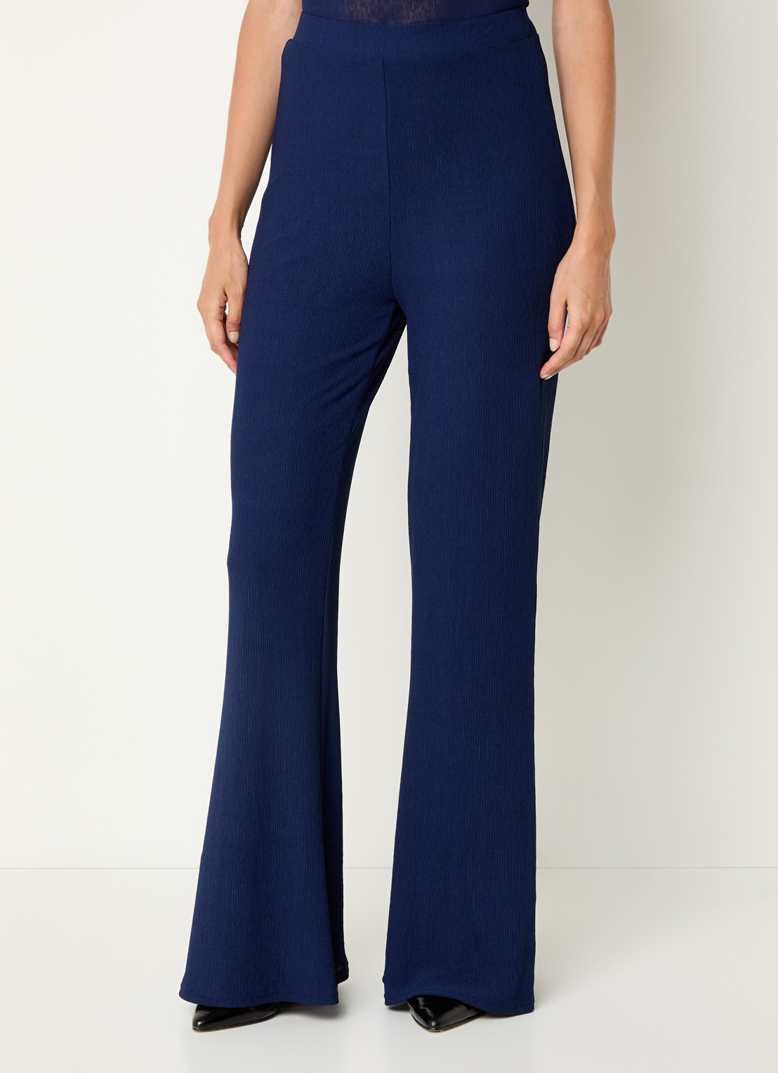 French Connection Meera flared fit pantalon met structuur - detail royalblauw