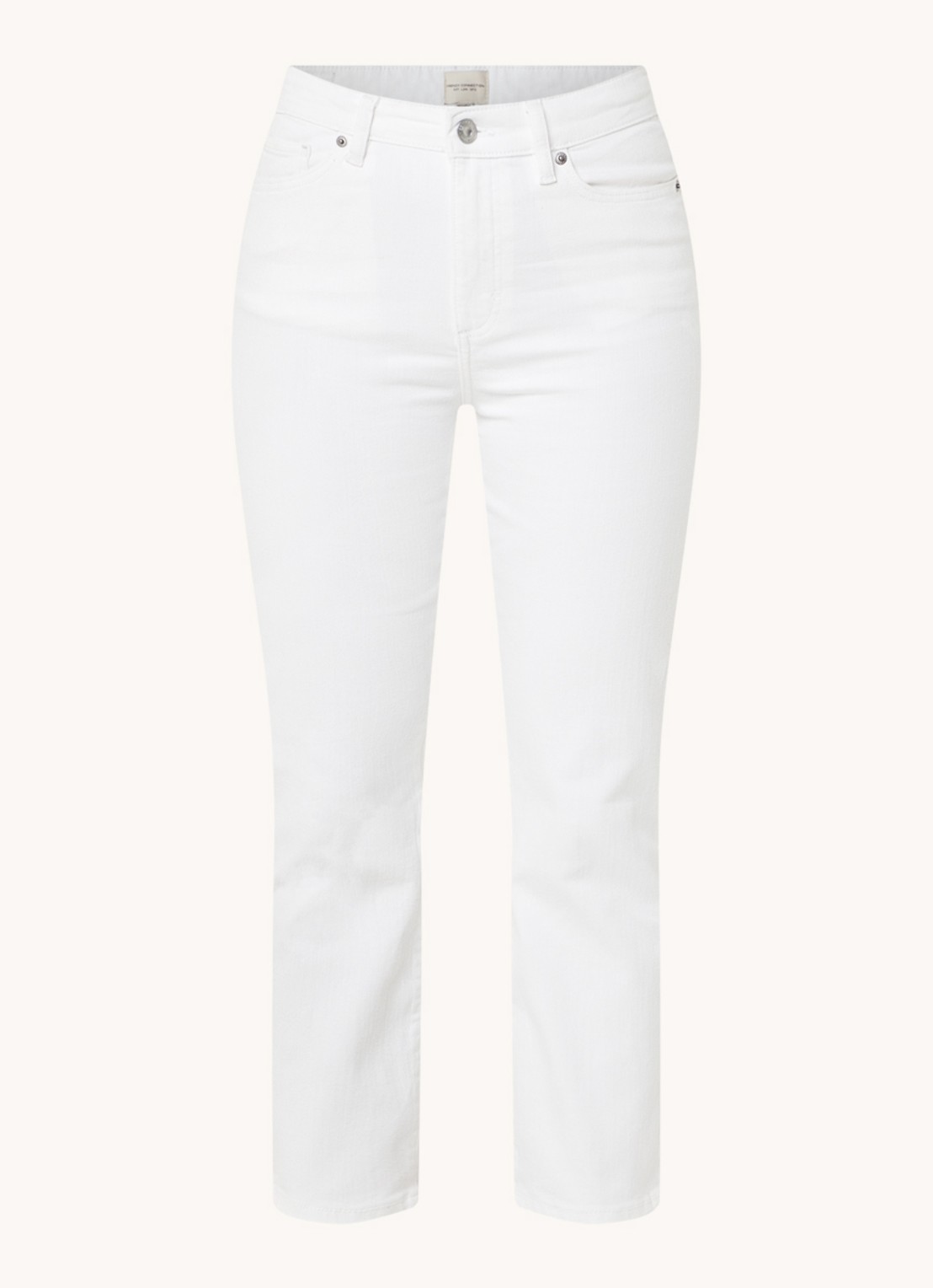 French Connection Mid waist straight leg cropped jeans met gekleurde wassing - voorkant 3 wit