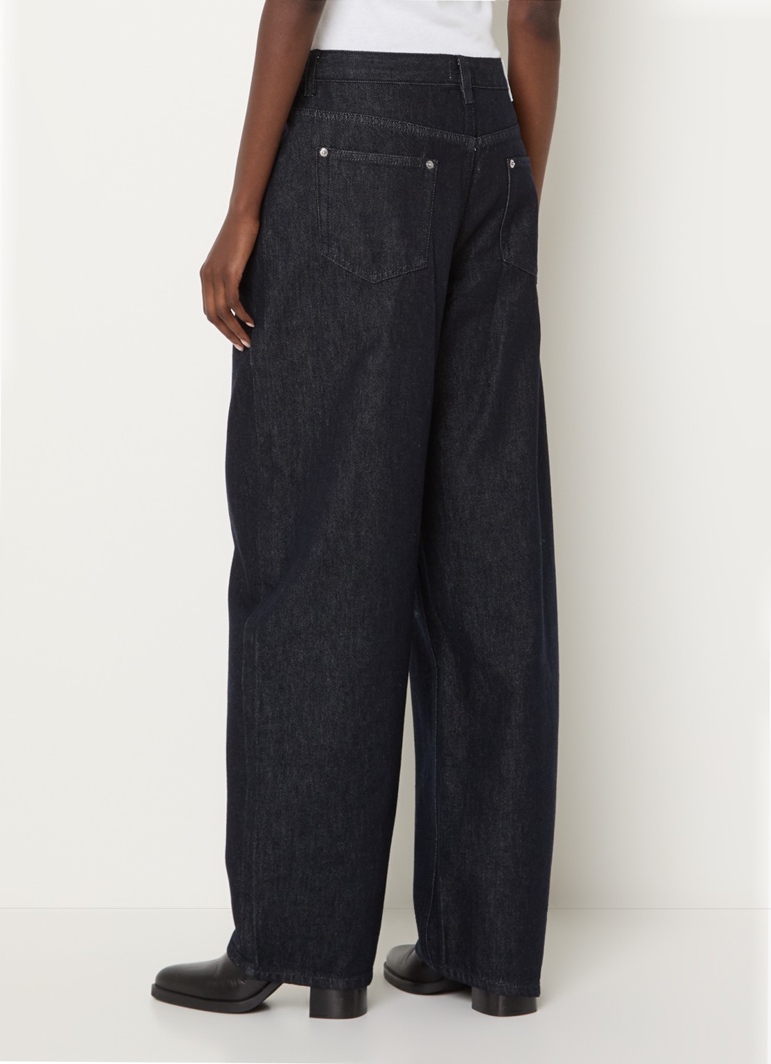 French Connection Misa high waist balloon fit jeans met donkere wassing - achterkant 5 indigo