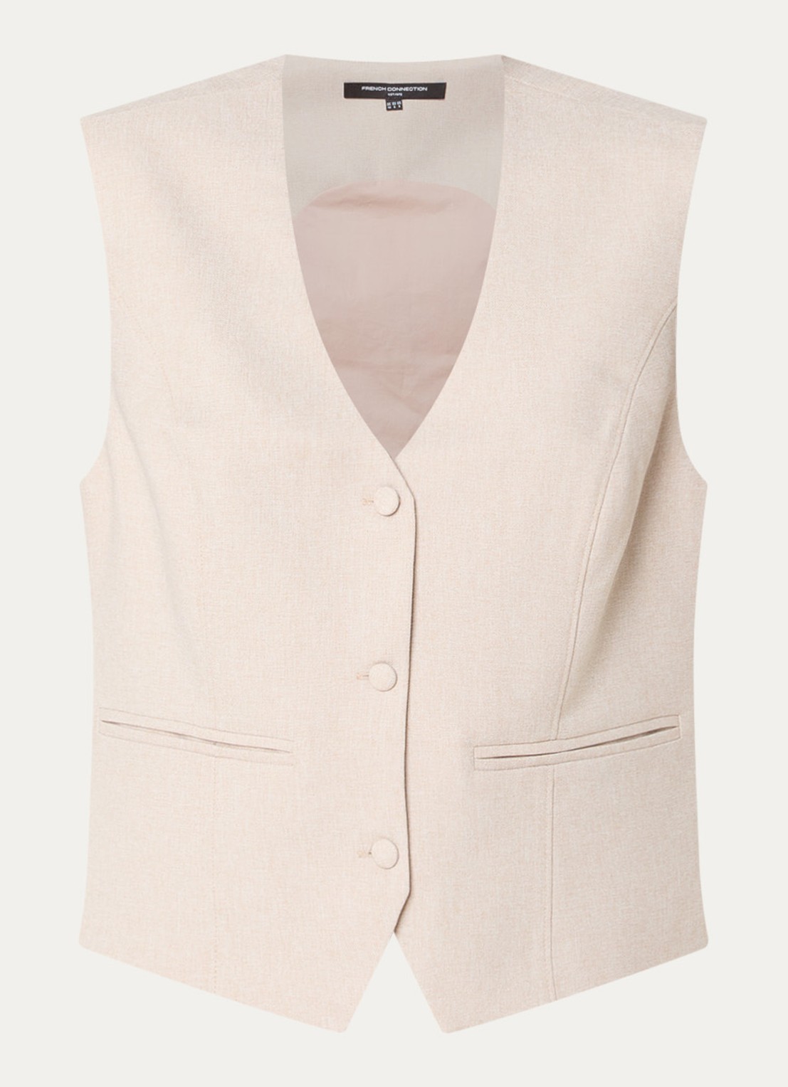 French Connection Misha gilet met ceintuur - voorkant beige