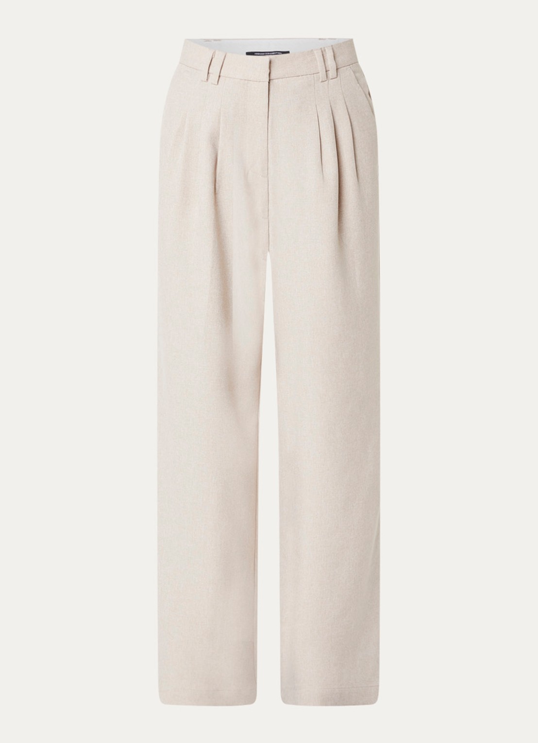 French Connection Misha high waist loose fit pantalon met steekzakken - voorkant 5 beige