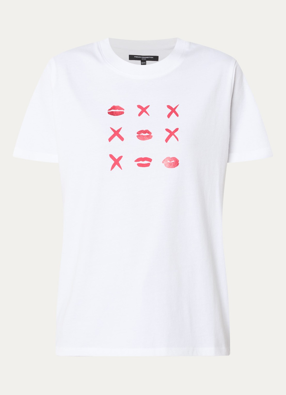 French Connection Noughts And Kisses T-shirt met print - voorkant 3 wit
