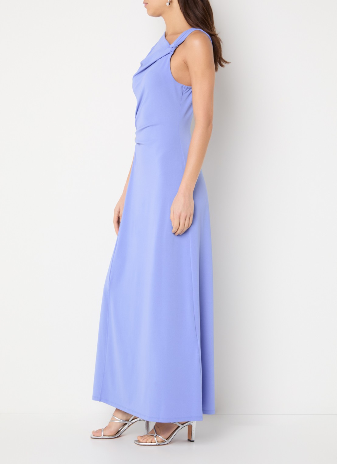 French Connection Pascha asymmetrische maxi jurk met gesp detail - voorkant 3 lavendel