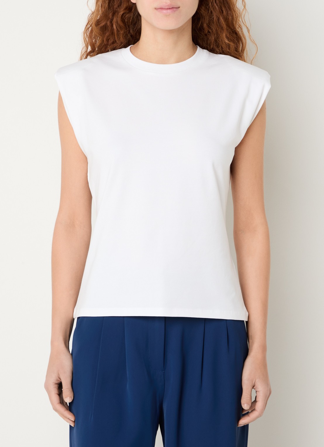 French Connection Rallie top met schoudervulling - detail wit