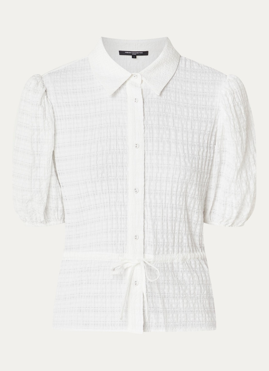 French Connection Shanaya blouse met strikceintuur - voorkant wit